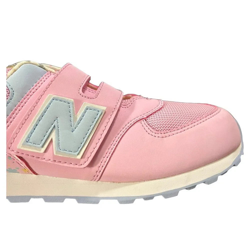 New Balance Kids Pink and Light Blue Velcro Sneakers